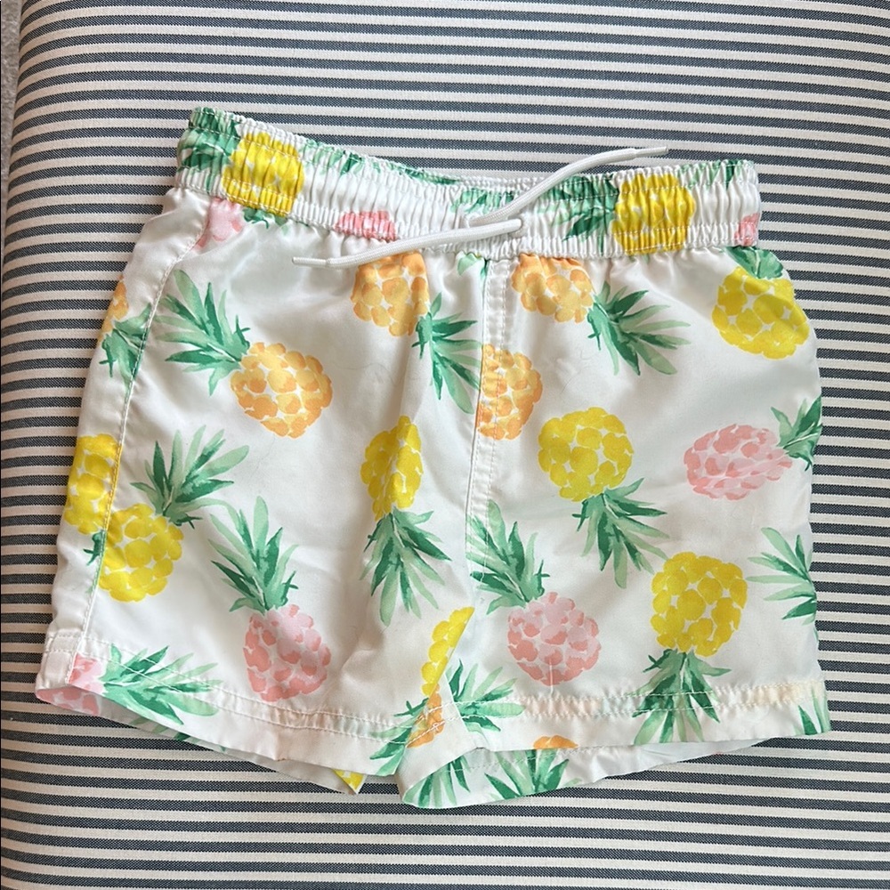 Janie and Jack Pineapple Print Swim Trunks